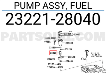 Toyota 2322128040 PUMP ASSY, FUEL