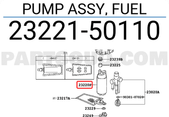 Toyota 2322150110 PUMP ASSY, FUEL