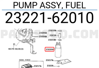 Toyota 2322162010 PUMP ASSY, FUEL