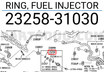 Toyota 2325831030 RING, FUEL INJECTOR