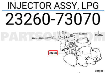 Toyota 2326073070 INJECTOR ASSY, LPG