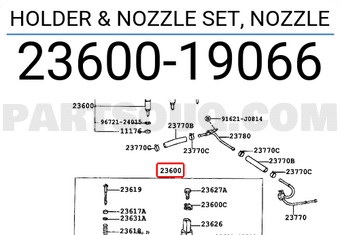 Toyota 2360019066 HOLDER & NOZZLE SET, NOZZLE