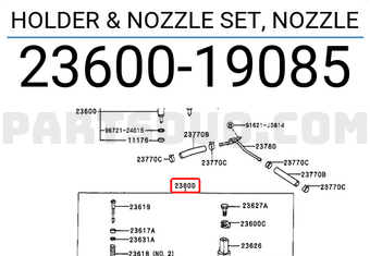 Toyota 2360019085 HOLDER & NOZZLE SET, NOZZLE