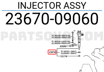 Toyota 2367009060 INJECTOR ASSY