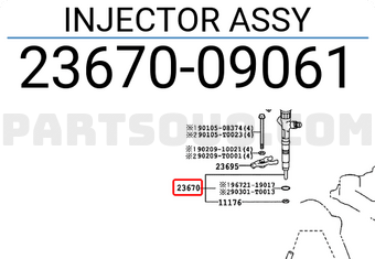 Toyota 2367009061 INJECTOR ASSY
