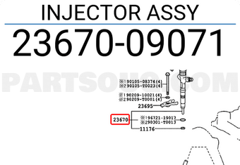 Toyota 2367009071 INJECTOR ASSY