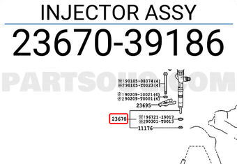 Toyota 2367039186 INJECTOR ASSY