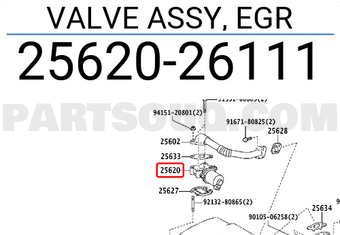 Toyota 2562026111 VALVE ASSY, EGR