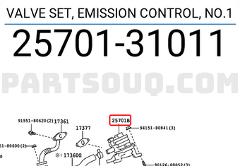 Toyota 2570131011 VALVE SET, EMISSION CONTROL, NO.1