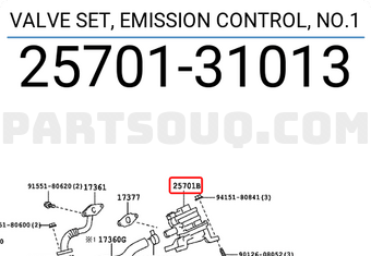Toyota 2570131013 VALVE SET, EMISSION CONTROL, NO.1