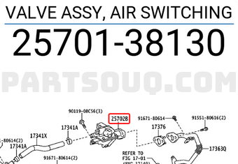 Toyota 2570138130 VALVE ASSY, AIR SWITCHING