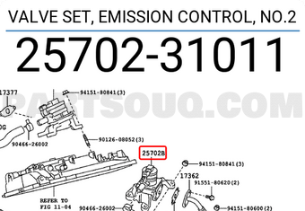 Toyota 2570231011 VALVE SET, EMISSION CONTROL, NO.2