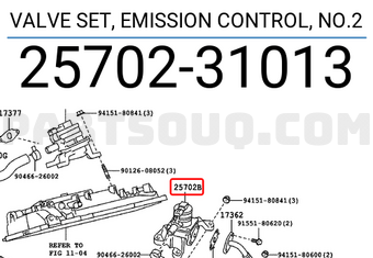 Toyota 2570231013 VALVE SET, EMISSION CONTROL, NO.2