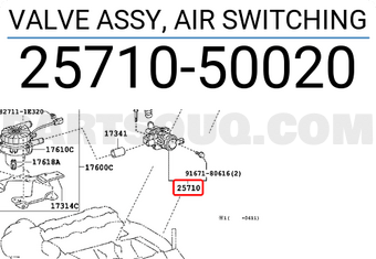 Toyota 2571050020 VALVE ASSY, AIR SWITCHING