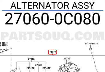 Toyota 270600C080 ALTERNATOR ASSY