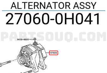 Toyota 270600H041 ALTERNATOR ASSY