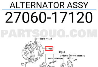 Toyota 2706017120 ALTERNATOR ASSY
