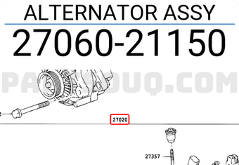 Toyota 2706021150 ALTERNATOR ASSY