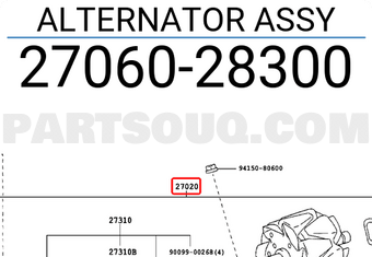 Toyota 2706028300 ALTERNATOR ASSY