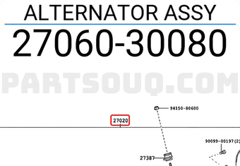 Toyota 2706030080 ALTERNATOR ASSY