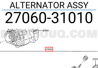 Toyota 2706031010 ALTERNATOR ASSY