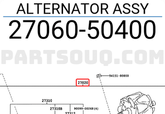 Toyota 2706050400 ALTERNATOR ASSY