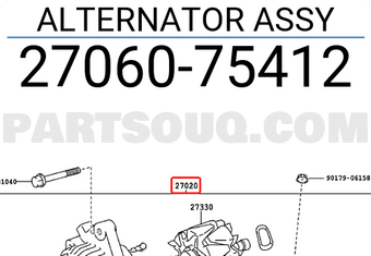 Toyota 2706075412 ALTERNATOR ASSY
