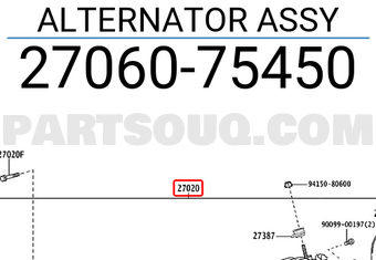 Toyota 2706075450 ALTERNATOR ASSY