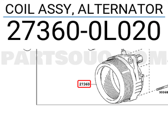 Toyota 273600L020 COIL ASSY, ALTERNATOR