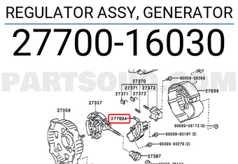 Toyota 2770016030 REGULATOR ASSY, GENERATOR