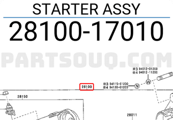 Toyota 2810017010 STARTER ASSY