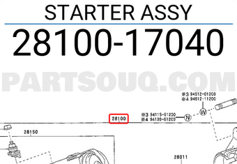Toyota 2810017040 STARTER ASSY