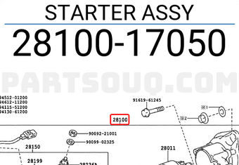 Toyota 2810017050 STARTER ASSY
