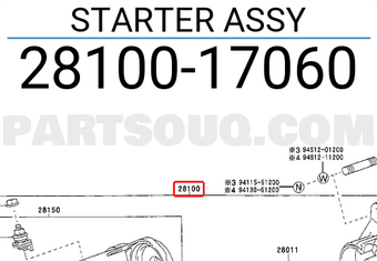 Toyota 2810017060 STARTER ASSY
