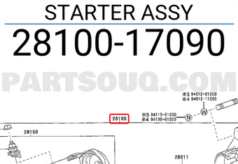 Toyota 2810017090 STARTER ASSY