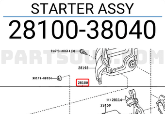 Toyota 2810038040 STARTER ASSY