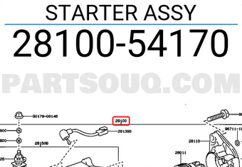Toyota 2810054170 STARTER ASSY