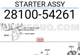 Toyota 2810054261 STARTER ASSY