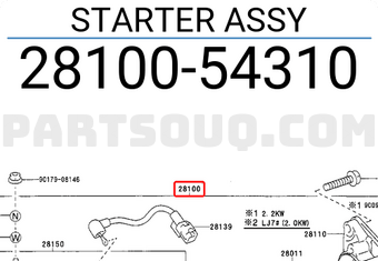 Toyota 2810054310 STARTER ASSY