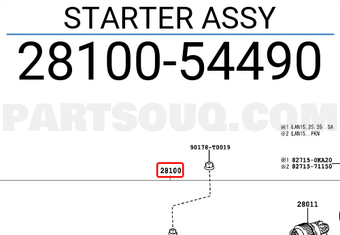 Toyota 2810054490 STARTER ASSY