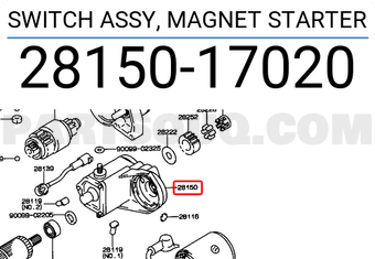 Toyota 2815017020 SWITCH ASSY, MAGNET STARTER