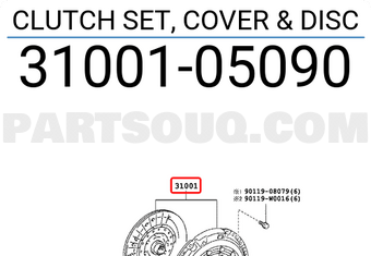 Toyota 3100105090 CLUTCH SET, COVER & DISC