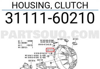 Toyota 3111160210 HOUSING, CLUTCH