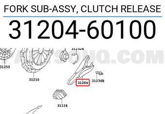 Toyota 3120460100 FORK SUB-ASSY, CLUTCH RELEASE