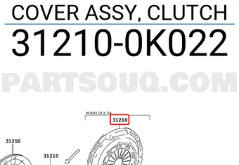 Toyota 312100K022 COVER ASSY, CLUTCH