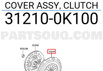 Toyota 312100K100 COVER ASSY, CLUTCH