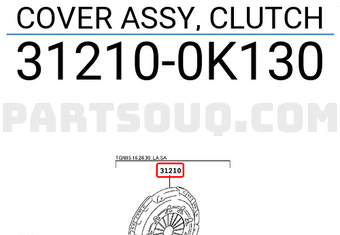 Toyota 312100K130 COVER ASSY, CLUTCH