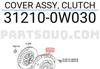 Toyota 312100W030 COVER ASSY, CLUTCH