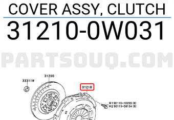 Toyota 312100W031 COVER ASSY, CLUTCH