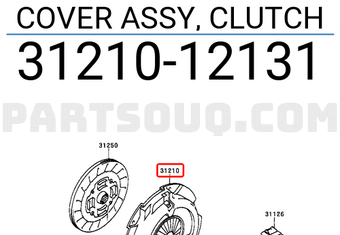 Toyota 3121012131 COVER ASSY, CLUTCH
